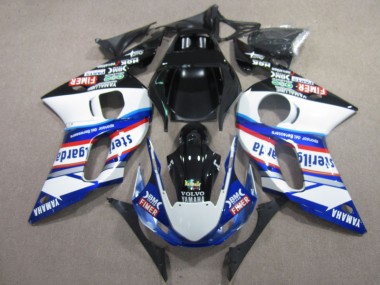 BM FIMER VOLVO Blue White Black 1998-2002 Yamaha YZF R6 Motorcycle Fairings