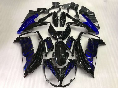 Black Blue Flame 2012-2016 Kawasaki EX650 Motorcycle Fairings