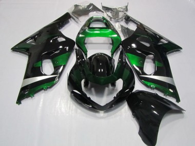 Black Green 2001-2003 Suzuki GSXR 750 Motorcycle Fairings