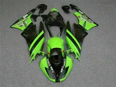 Black Green 3M Touch4 2009-2012 Kawasaki ZX6R Motorcycle Fairings