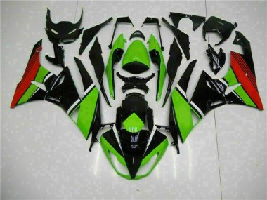 Black Green Red 2009-2012 Kawasaki ZX6R Motorcycle Fairings