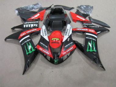 Black Red Motul 2002-2003 Yamaha YZF R1 Motorcycle Fairings