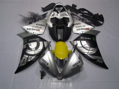 Black Silver Iveco Yamalube Monster 2012-2014 Yamaha YZF R1 Motorcycle Fairings