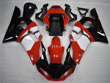 Black White 1998-2002 Yamaha YZF R6 Motorcycle Fairings