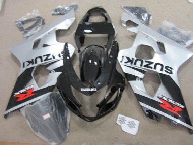 Black White 2004-2005 Suzuki GSXR 750 Motorcycle Fairings