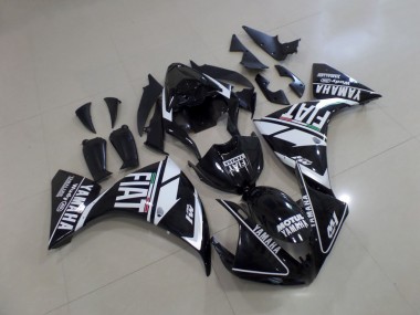 Black White Fiat 2009-2011 Yamaha YZF R1 Motorcycle Fairings