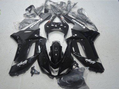 Black White Ninja 2007-2008 Kawasaki ZX6R Motorcycle Fairings