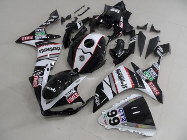 Black White Stickers Packs 2007-2008 Yamaha YZF R1 Motorcycle Fairings