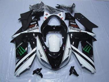 Black White Touch4 Monster 2006-2007 Kawasaki ZX10R Motorcycle Fairings