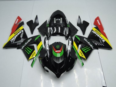 Black Yellow Monster 2003-2005 Kawasaki ZX10R Motorcycle Fairings