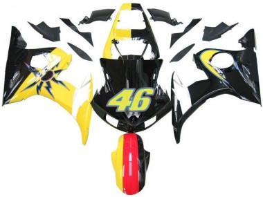 Black Yellow No. 46 2003-2005 Yamaha YZF R6 Motorcycle Fairings