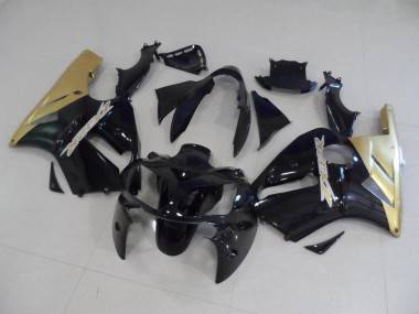 Black and Gold 2002-2006 Kawasaki ZX12R Motorcycle Fairings