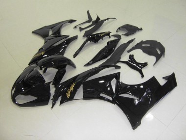 Black with Gold Sticker 2009-2012 Kawasaki ZX6R Motorcycle Fairings