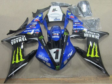 Blue Black Graves 1 2002-2003 Yamaha YZF R1 Motorcycle Fairings