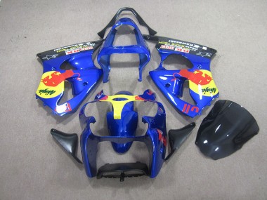 Blue Red Bull Ninja 2000-2002 Kawasaki ZX6R Motorcycle Fairings