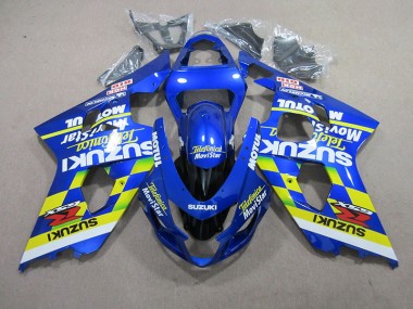 Blue Telefunica Movistar Motul 2004-2005 Suzuki GSXR 750 Motorcycle Fairings