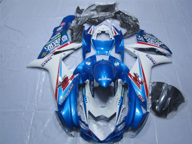 Blue White 2011-2021 Suzuki GSXR 600 Motorcycle Fairings