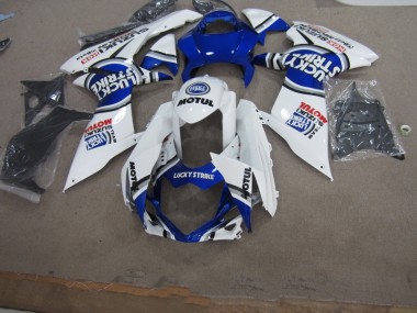 Blue White Lucky Strike Motul 2011-2021 Suzuki GSXR 600 Motorcycle Fairings