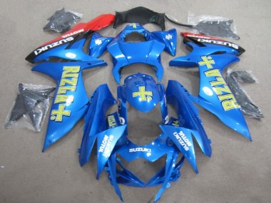 Blue Yellow Rizla 2011-2021 Suzuki GSXR 600 Motorcycle Fairings