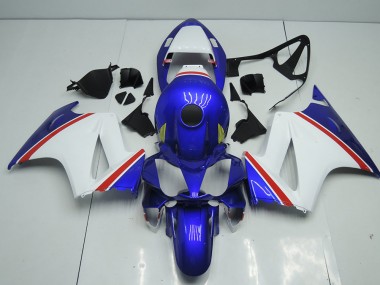 Blue and White 2002-2013 Honda VFR800 Motorcycle Fairings