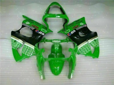 Green Black 2000-2002 Kawasaki ZX6R Motorcycle Fairing Kits & Plastic