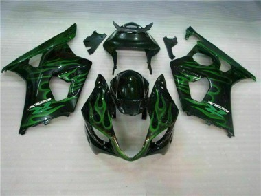 Green Black 2003-2004 Suzuki GSXR 1000 Motorcycle Fairings