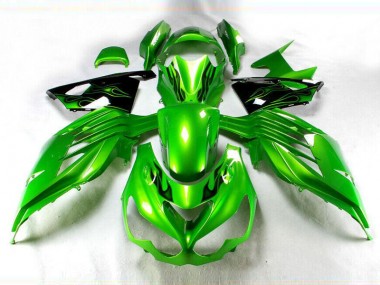 Green Black 2012-2021 Kawasaki ZX14R ZZR1400 Motorcycle Fairings