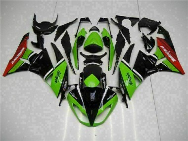 Green Black Red 2009-2012 Kawasaki ZX6R Motorcycle Fairings