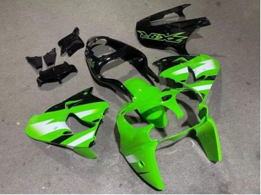 Green Glossy Black 2000-2001 Kawasaki ZX9R Motorcycle Fairings