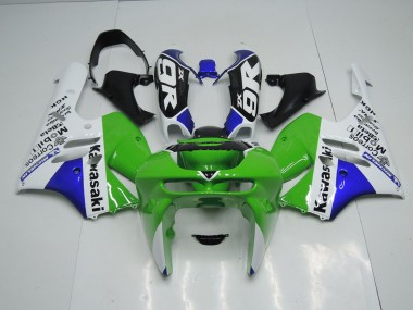 Green White 1994-1997 Kawasaki ZX9R Motorcycle Fairings