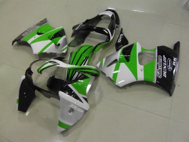 Green White Stripe 2000-2002 Kawasaki ZX6R Motorcycle Fairings