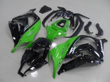 Green and Black 2011-2015 Kawasaki ZX10R Motorcycle Fairings