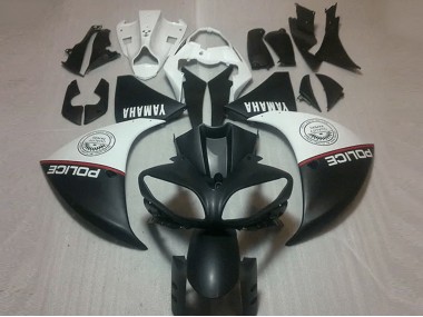 Matte Black White 2012-2014 Yamaha YZF R1 Motorcycle Fairings