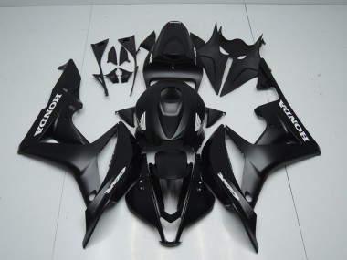 Matte Black with White Sticker 2007-2008 Honda CBR600RR Motorcycle Fairings