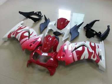 Pink Red Flame 2008-2012 Kawasaki ZX250R Motorcycle Fairings