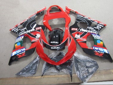 Red Black Denso 2000-2002 Suzuki GSXR 1000 Motorcycle Fairings