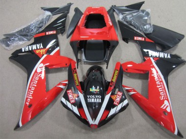 Red Black Santander 2002-2003 Yamaha YZF R1 Motorcycle Fairings