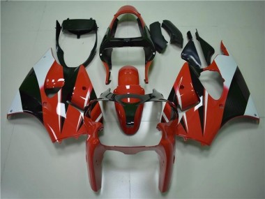 Red Black White 2000-2002 Kawasaki ZX6R Motorcycle Fairings