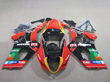 Red Green Black 2003-2004 Suzuki GSXR 1000 Motorcycle Fairings