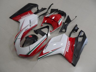 Red White 2007-2014 Ducati 848 1098 1198 Motorcycle Bodywork