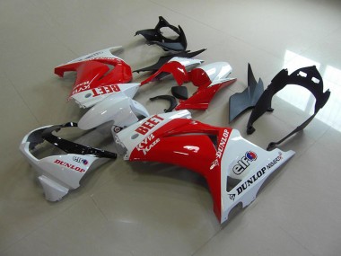 Red White BEET 2008-2012 Kawasaki ZX250R Motorcycle Fairings