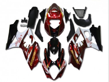 Red White Black 2007-2008 Suzuki GSXR 1000 Motorcycle Fairings