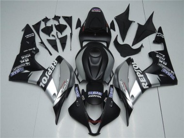 Silver Repsol Black 2007-2008 Honda CBR600RR Motorcycle Fairings