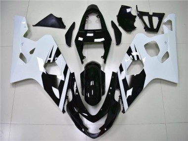 White Black 2004-2005 Suzuki GSXR 600/750 Motorcycle Fairing