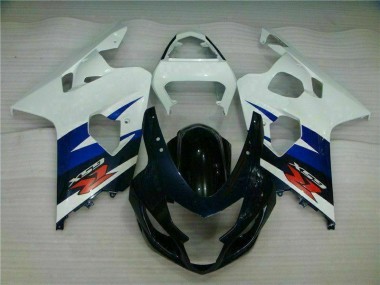 White Black 2004-2005 Suzuki GSXR 600/750 Motorcycle Fairings