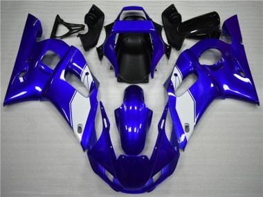 White Blue 1998-2002 Yamaha YZF R6 Motorcycle Fairings