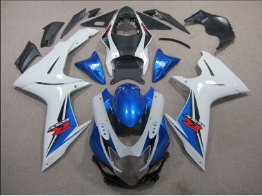 White Blue 2011-2021 Suzuki GSXR 600 Motorcycle Fairings