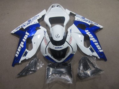 White Blue Motul 2001-2003 Suzuki GSXR 600 Motorcycle Fairing