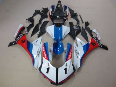 White Blue Red Advantec 2015-2019 Yamaha YZF R1 Motorcycle Fairings