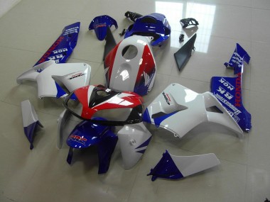 White Blue Red HRC 2005-2006 Honda CBR600RR Motorcycle Fairings